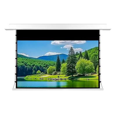 绿极嵌入式天花投影幕布电动升降