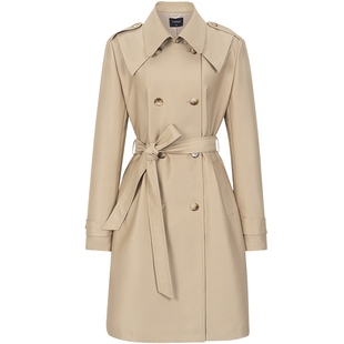 衣香丽影米白色风衣女中长款高级感2025秋冬装新款流行英伦风外套