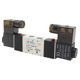 亚德客原装4V220-08双头24V/220V电磁阀4v12006b控制气阀4V320-10