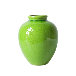 翠色冰裂纹瓶中式复古客厅摆件插花轻奢高级感桌面花艺装饰摆设