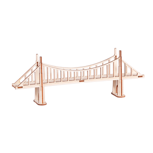 木制拼装模型套材悬索桥摆件套材儿童小学生手工作品玩具DIY拼图