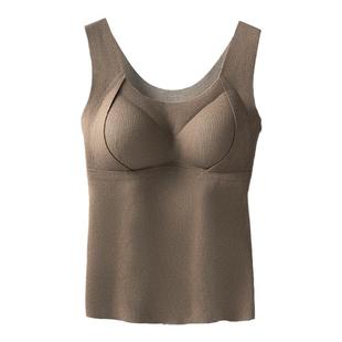 芬腾保暖背心女无痕带胸垫一体式2025新款加绒德内穿冬季免穿文胸