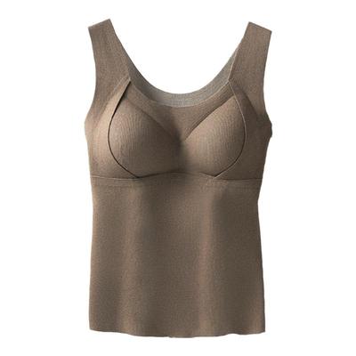 芬腾保暖背心女无痕带胸垫一体式2025新款加绒德内穿冬季免穿文胸