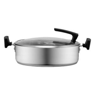 顺发新款食品级304不锈钢户外露营燃气火锅锅具电磁通用便携汤锅