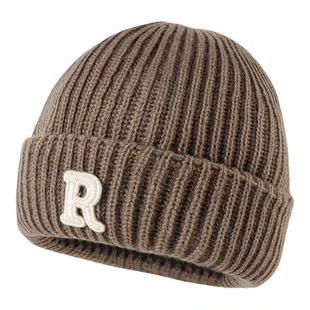 儿童R标毛线帽女童秋冬针织帽保暖冷帽男童百搭防寒护耳新款帽子