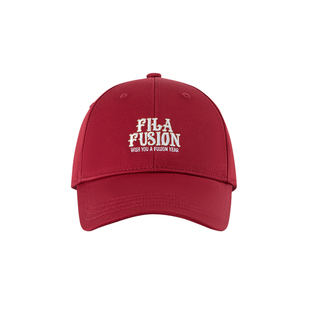 FILA FUSION斐乐帽子情侣款棒球帽2026新款红色休闲运动帽遮阳帽