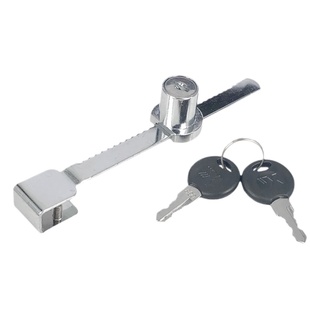 黑色小博士玻璃门锁双单免开孔推拉门移门柜台锁橱窗锯齿锁展示柜