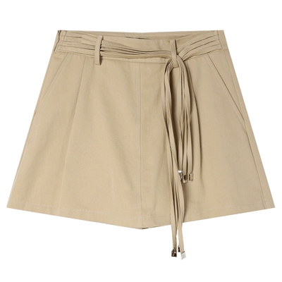 白鹿语复古高腰流苏系带半身裙