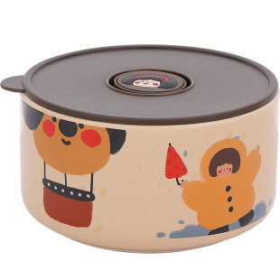 保鲜碗密封碗带盖碗陶瓷饭盒微波炉加热上班族学生餐盒便当水果盒