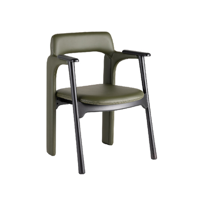 致家家居黑胡桃木软靠扶手餐椅