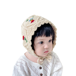 宝宝帽子春秋款婴幼儿毛线针织帽男宝女宝新款可爱超萌护耳套头帽