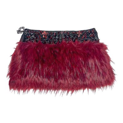 朋克摇滚辣妹毛毛皮短裙