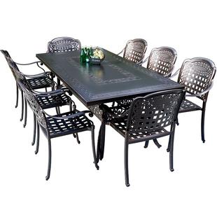 户外桌椅铸铝庭院别墅室外露天台花园铝合金防水防晒铁艺休闲桌椅