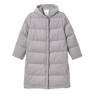 【新品】素然 klee klee 25冬女士环保棉灯芯绒连帽鹅绒长羽绒服