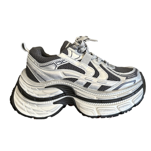 显高很简单~欧货ins擦色配阔腿裤小个子厚底巴黎老爹鞋女鞋运动鞋