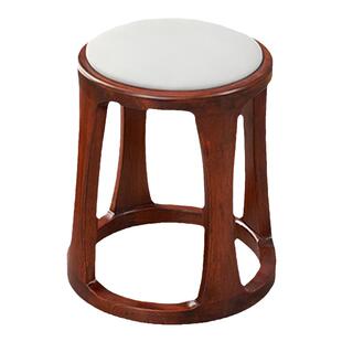 新中式软包圆形实木凳子快餐小吃店奶茶烧烤店餐饮早餐店凳家用登