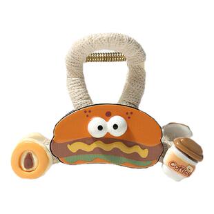 甜品大眼可颂面包抓夹头饰萌萌鲨鱼夹中号发抓搞怪发卡通可爱发饰