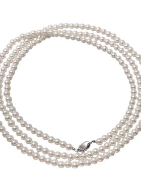 施家正圆珍珠长款项链轻奢高级感