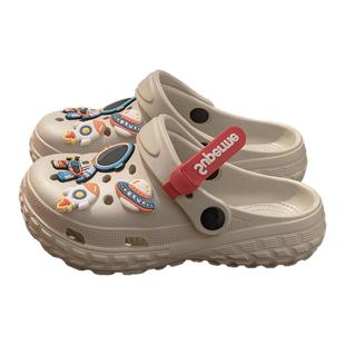 儿童洞洞鞋男童外穿夏2025新款男孩EVA防臭防滑大童青少年凉拖鞋