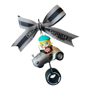 泡泡玛特molly男朋友后视镜挂件汽车赛车车挂链车载挂饰男友礼物