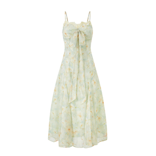 Sun雅乔【小确幸】两个版本夏季田园风碎花A字裙短袖吊带连衣长裙