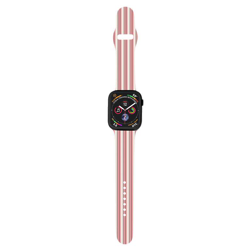 适用iwatch表带S11韩国条纹硅胶