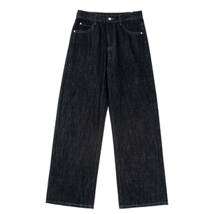 CountryMoment【男女同款】咖啡杯刺绣原色牛仔裤美式复古直筒裤