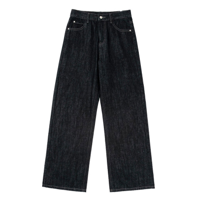 男女同款咖啡杯刺绣原色牛仔裤