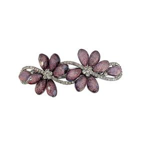 高档花朵夹子半扎发发夹女后脑勺妈妈气质盘发夹顶夹水钻夹子头饰