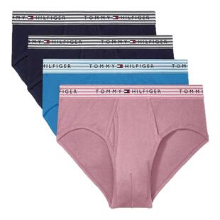 Tommy Hilfiger/汤米男士内裤三角内裤4条装中腰纯棉礼物吸汗防臭