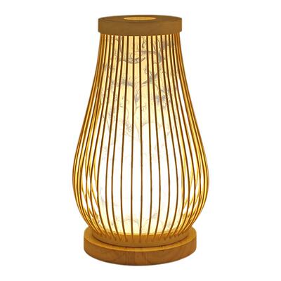 运远灯饰竹艺卧室床头充电台灯