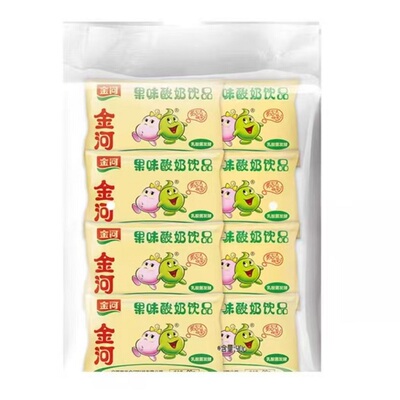 宁夏金河小黄袋乳酸菌果味酸奶饮品0脂肪轻酸酸甜甜袋装饮料低温