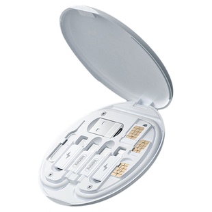 Remax多功能数据线三合一60W快充手机充电线短线收纳盒装便携五合一转接头万能取卡针会议礼品定制适用iPhone