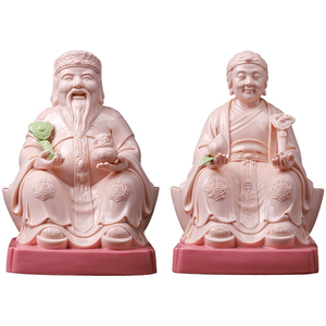 戴玉堂陶瓷土地公像土地婆神像