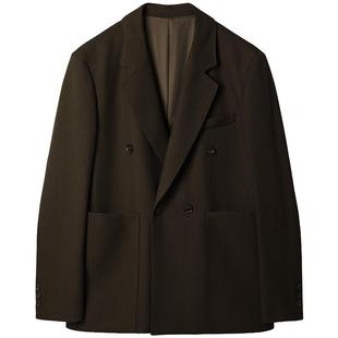 高级感黑色西装外套男士痞帅春秋季韩版潮流休闲小西服套装单西男