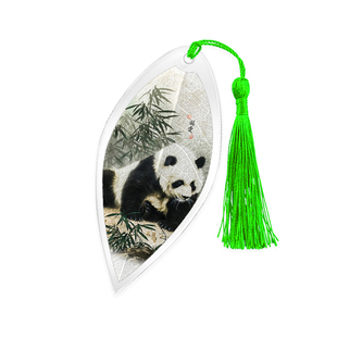 四川熊猫系列书签创意学古典中国风旅游纪念品小清新叶子叶脉书签