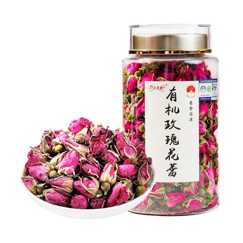 平阴玫瑰花蕾茶有机重瓣红玫瑰花茶干花大朵泡水无熏硫官方旗舰店