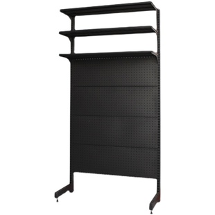 小吾立式洞洞板置物架落地免打孔现代简约铁艺靠墙收纳电脑桌书架