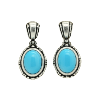 CLOSENSE『尼泊尔』系列松石绿复古银吊坠耳饰 异域民族艺术小众