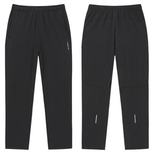 拓路者休闲长裤男款2026春季薄绒保暖黑色直筒裤松紧腰运动裤卫裤