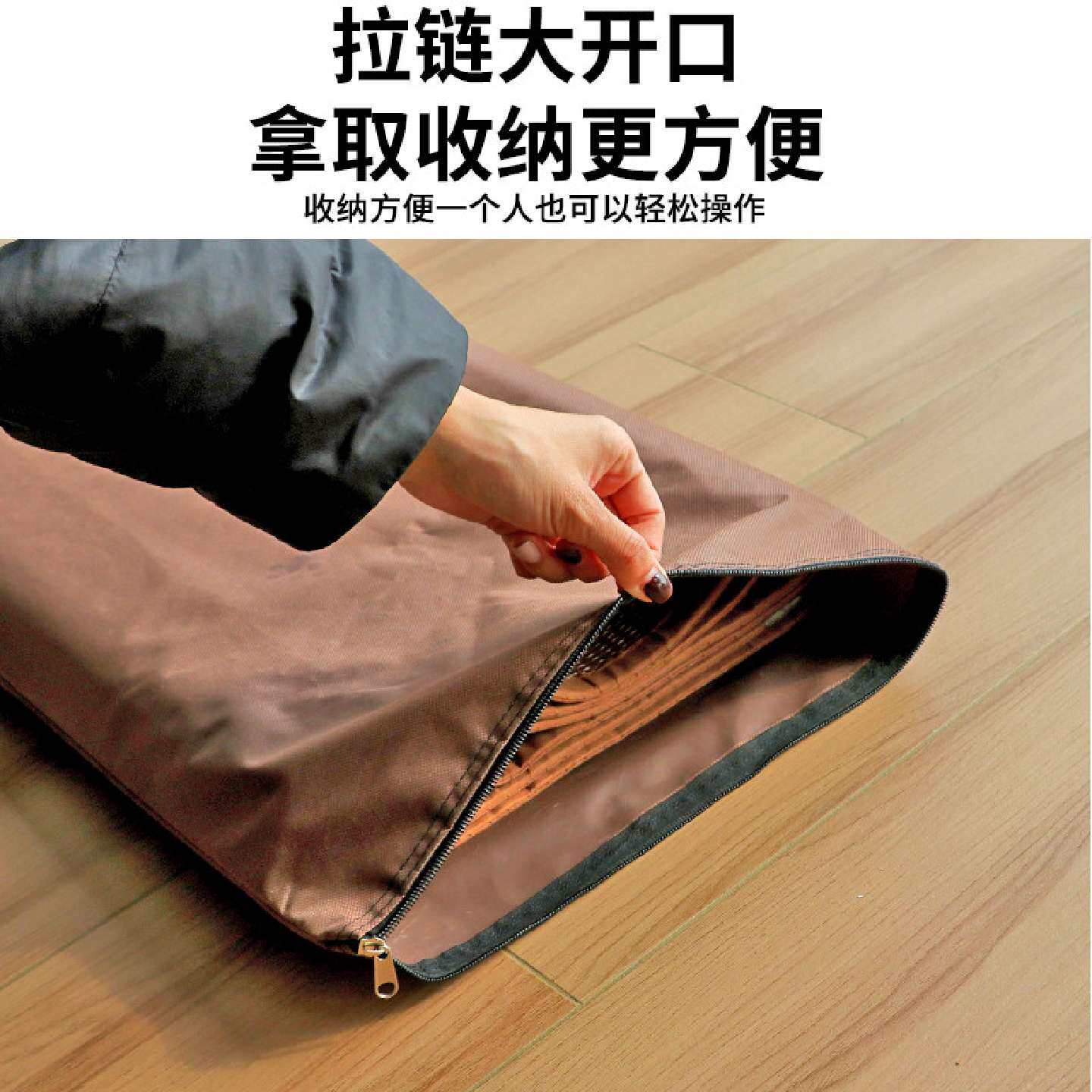 家用防水防潮牛津布多功能藤席瑜伽垫收纳防尘袋大开口耐用拉链袋