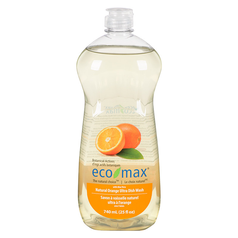 ecomax酷洁诗加拿大进口浓缩桔子茶树无香果蔬洗碗低泡家用洗洁精