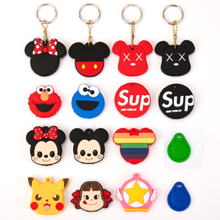 门禁卡套创意情侣卡通水滴圆形小区门卡套电梯卡保护套感应钥匙扣