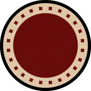 圆桌垫中古风红色圆形餐桌布免洗防油防水防烫茶几桌面保护垫台布