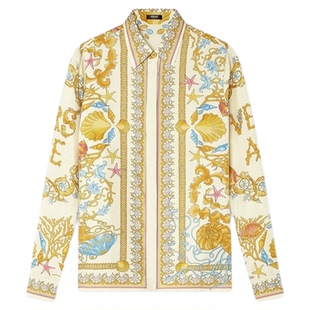 【季末优惠】VERSACE/范思哲 女士Underwater Barocco真丝衬衫