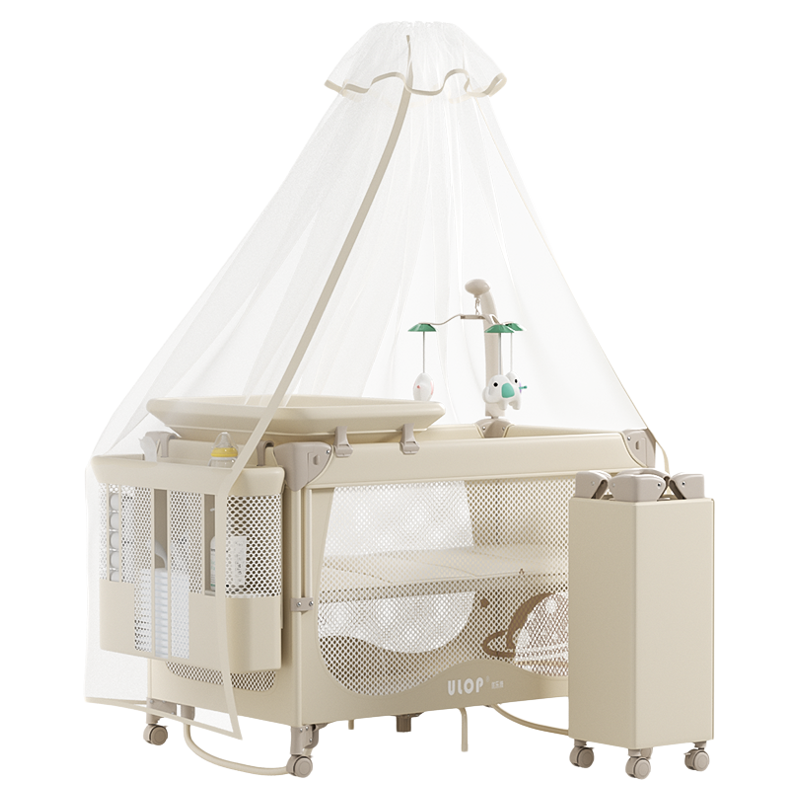 ULOP优乐博云梦婴儿床拼接床带尿布台可移动折叠宝宝床多功能礼物