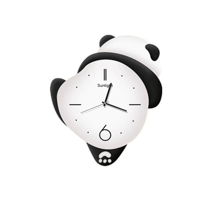熊猫时钟壁灯时尚餐厅家用挂钟