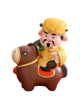 马上发财财神爷小马摆件2026年生肖马年桌面装饰品本命年新年礼物