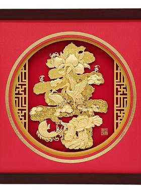 金箔寿字金箔画送长辈80大寿礼品