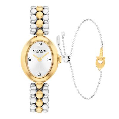【自营】COACH蔻驰手表SAMMY浴缸日晖纹石英手链套装女表14000128
